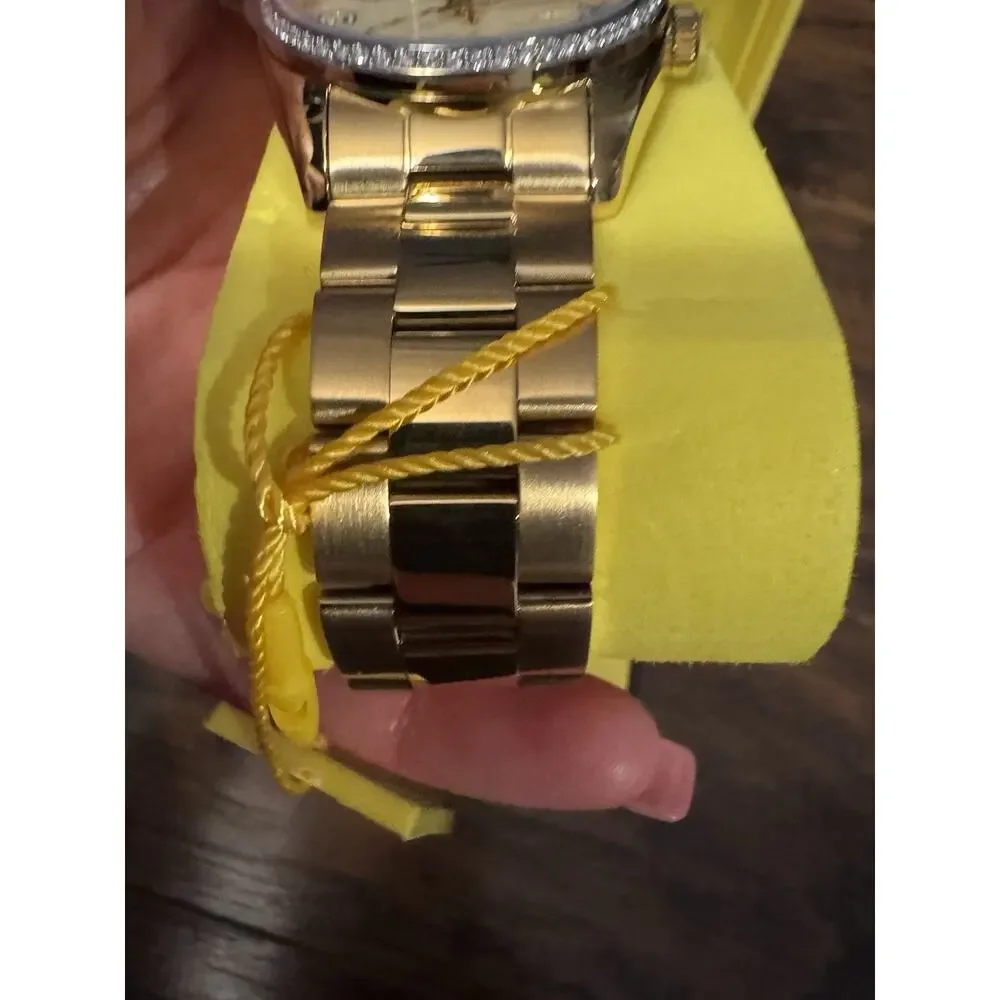 Invicta Specialty Lautus Gold Mother Pearl Dial Crystal Unisex Watch 38mm